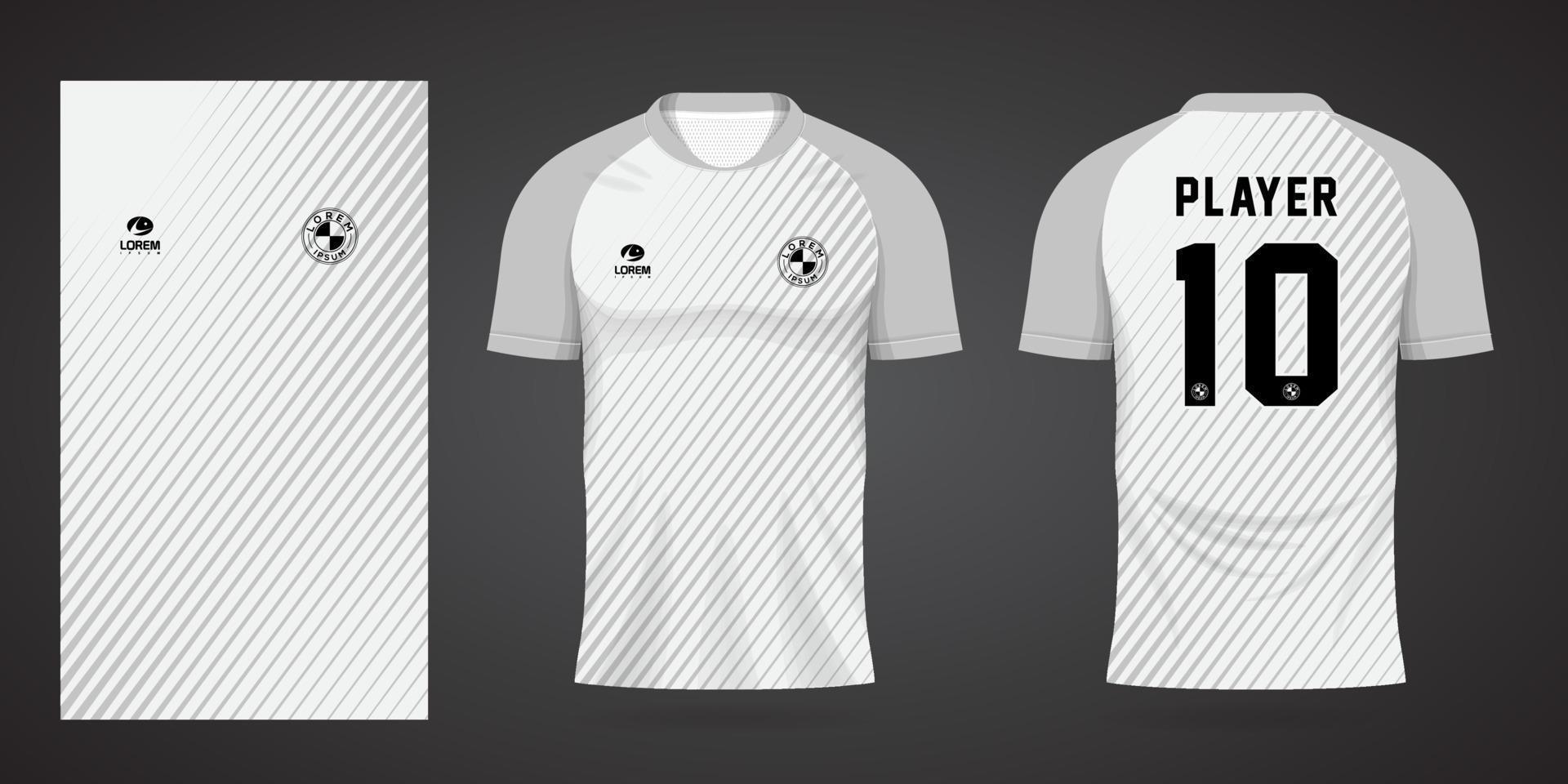 white sports jersey template for Soccer uniform shirt design vector