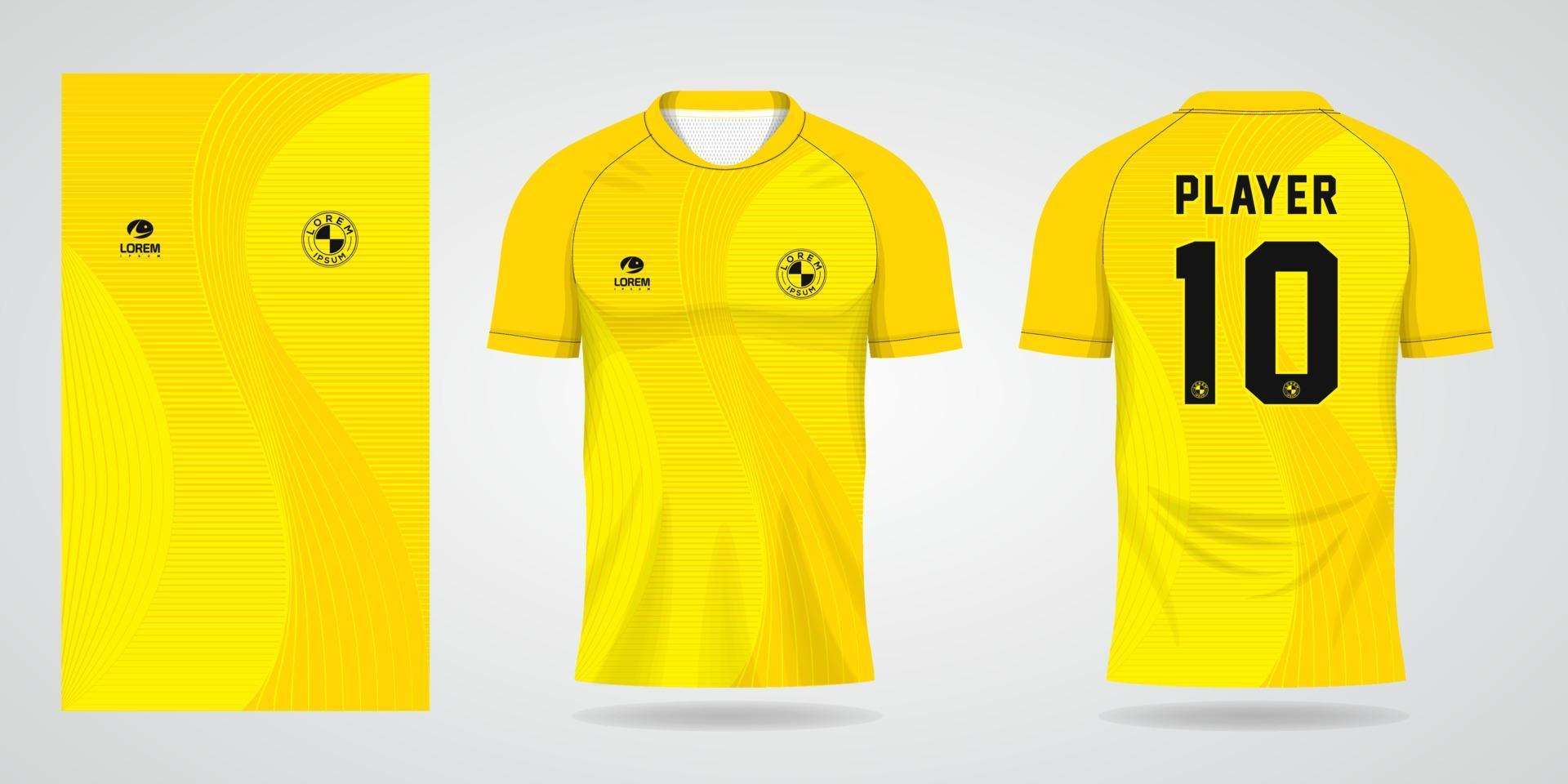 yellow sports jersey template for Soccer uniform shirt design vector