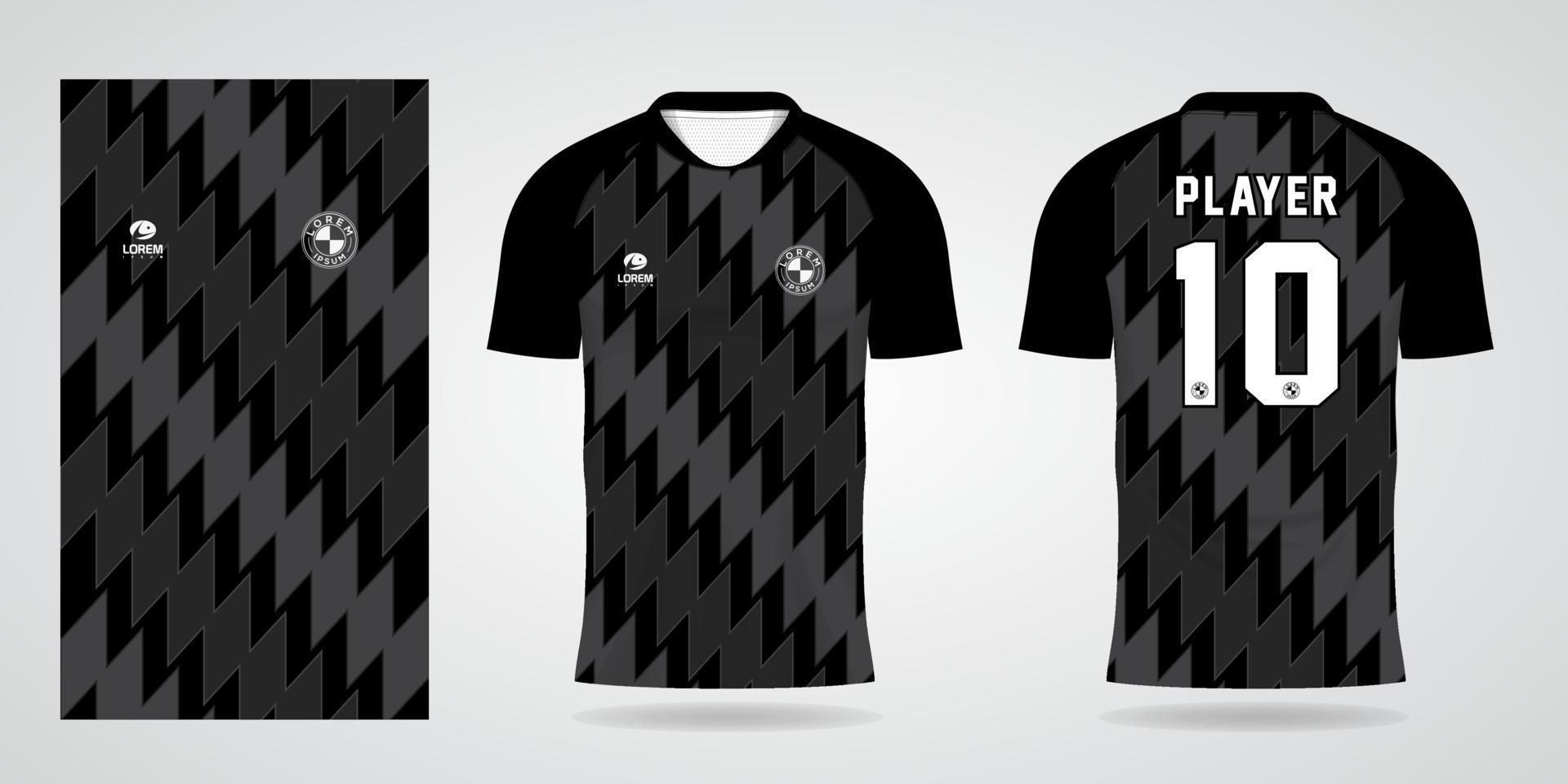 Plantilla de camiseta deportiva negra para diseño de camiseta de uniforme  de fútbol 3643452 Vector en Vecteezy