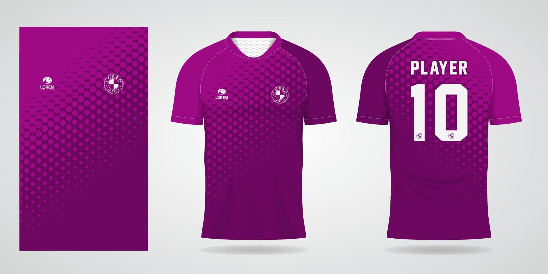 purple sports jersey template for Soccer uniform shirt design vector