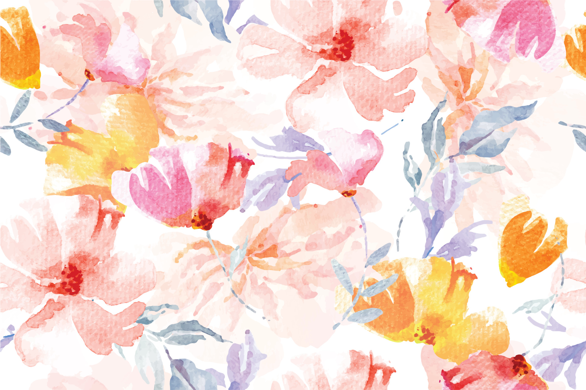 Seamless pattern of Blooming flowers with  the design of the  wallpaper or fabric, vintage  flower painting for summer.  3643502 Vector Art at Vecteezy