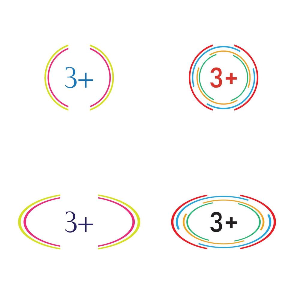 3 plus icon symbol vector illustration design template