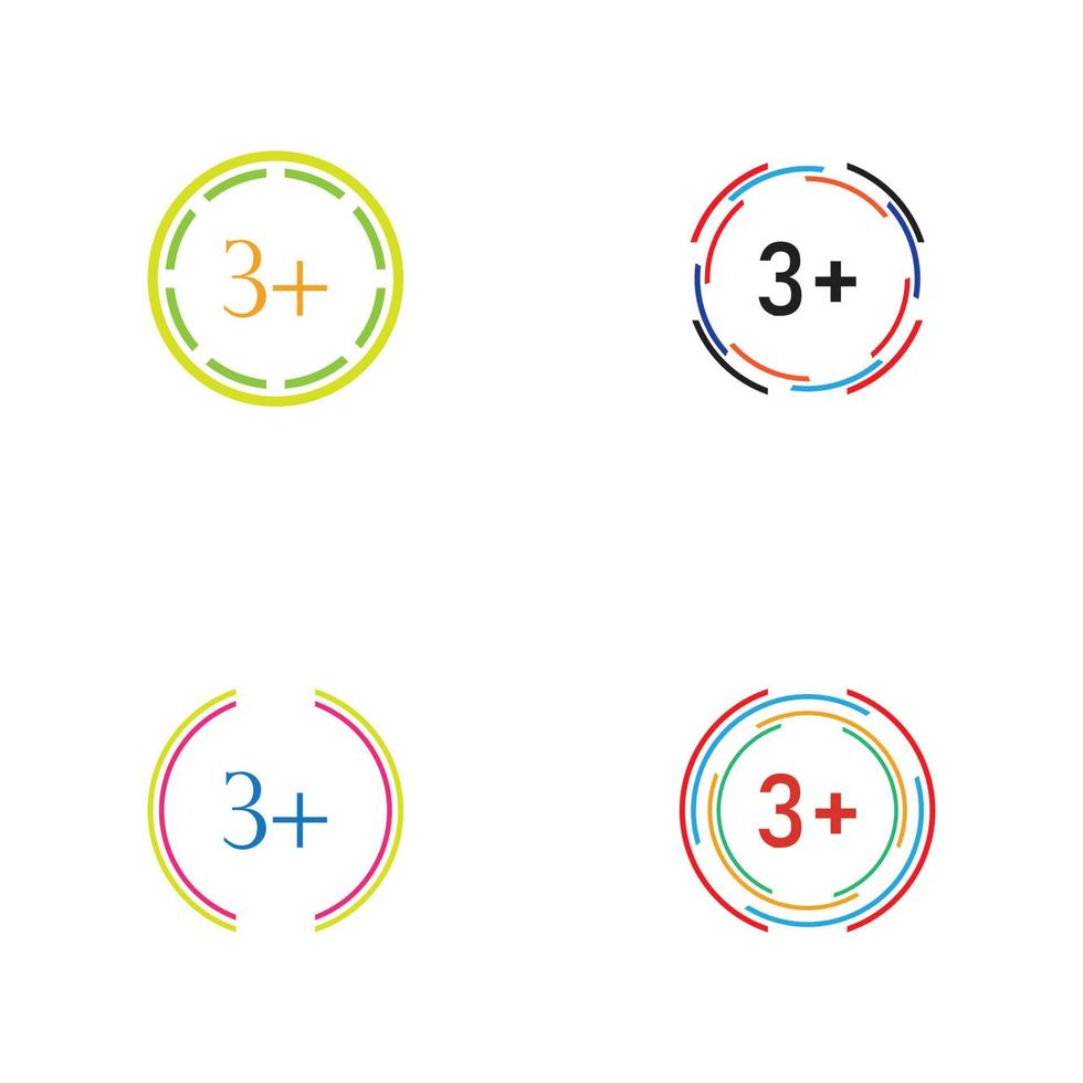 3 plus icon symbol vector illustration design template