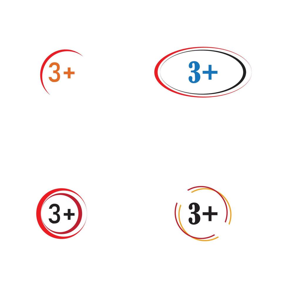 3 plus icon symbol vector illustration design template