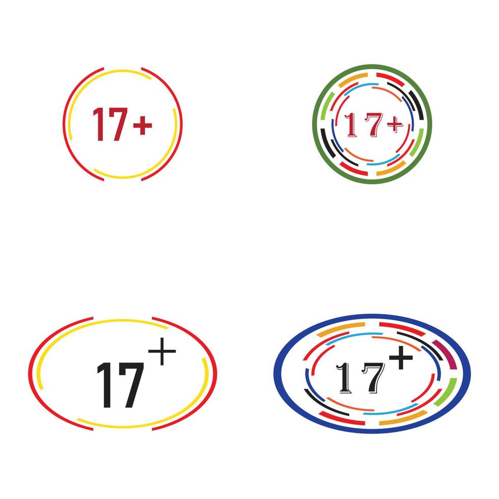 17 más icono ilustración símbolo de signo de vector aislado