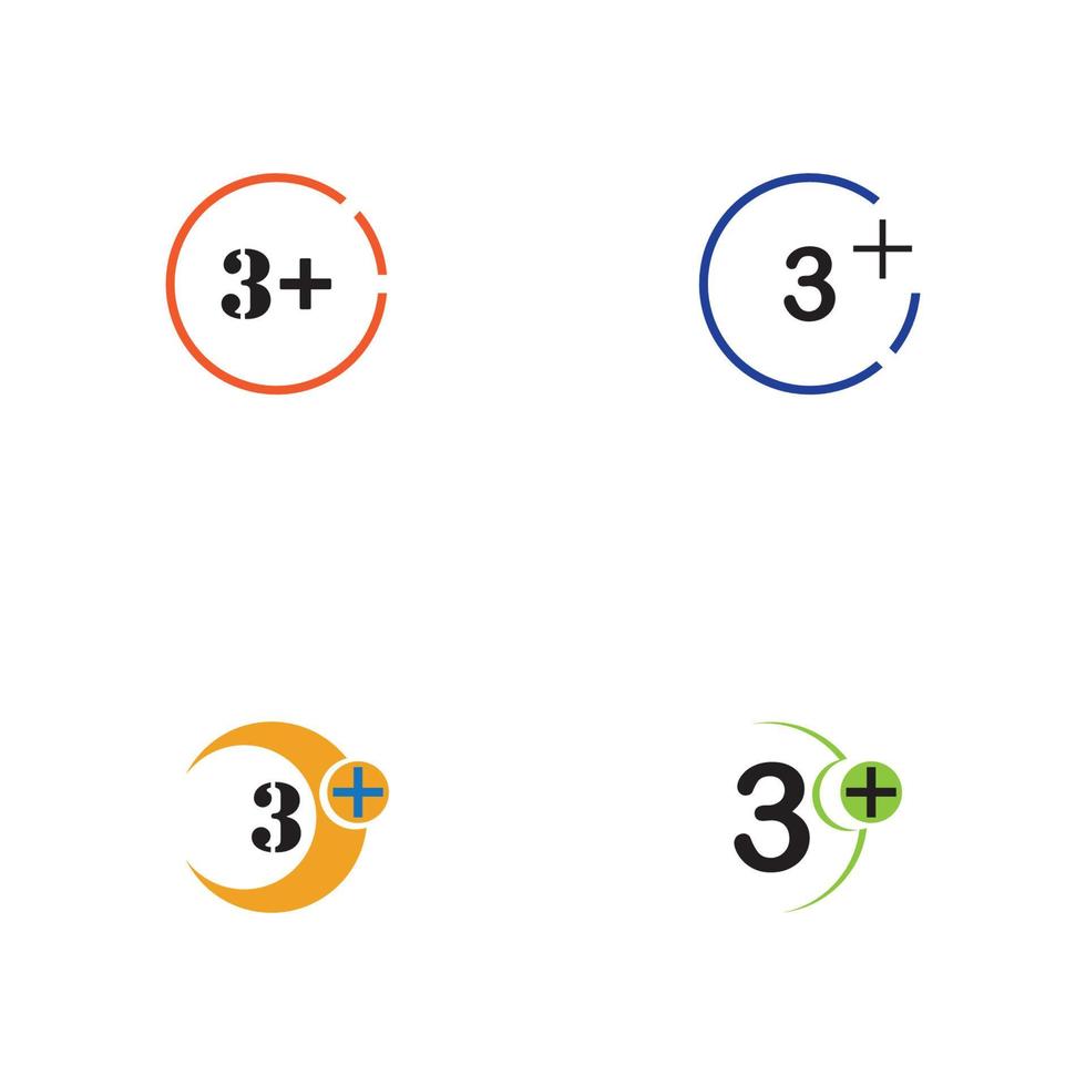3 plus icon symbol vector illustration design template