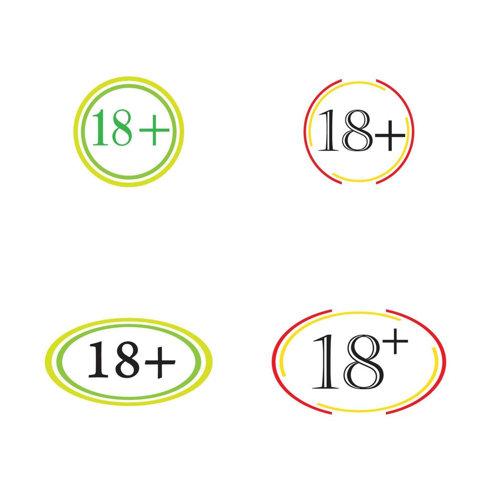 18 plus icon symbol vector illustration design template