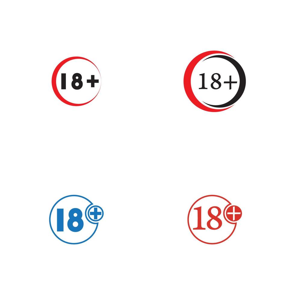 18 plus icon symbol vector illustration design template