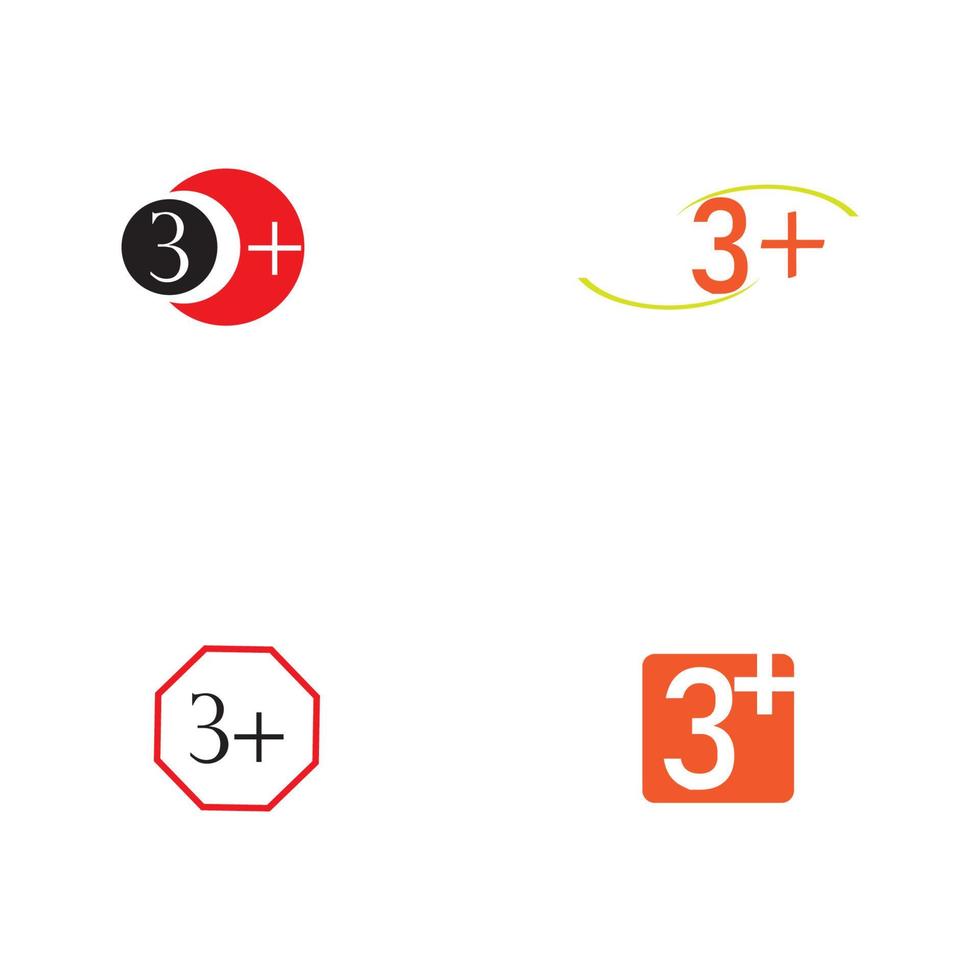3 plus icon symbol vector illustration design template