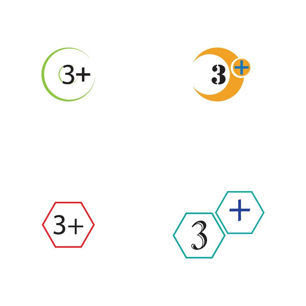 3 plus icon symbol vector illustration design template