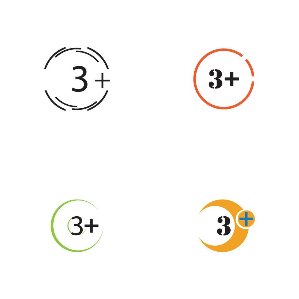 3 plus icon symbol vector illustration design template