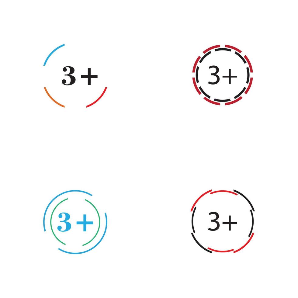 3 plus icon symbol vector illustration design template