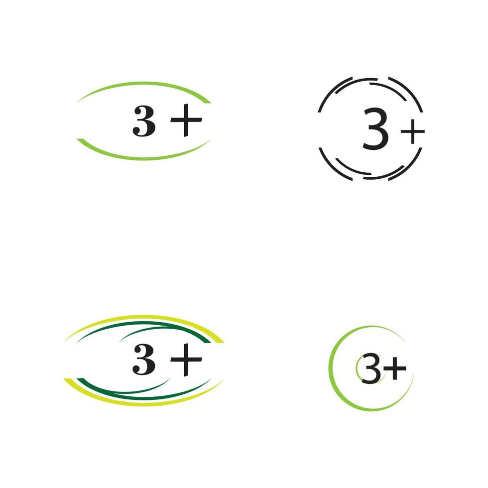 3 plus icon symbol vector illustration design template