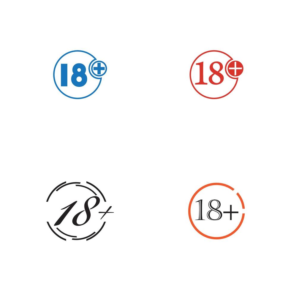 18 plus icon symbol vector illustration design template