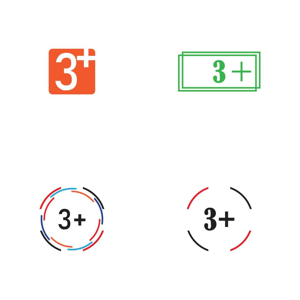 3 plus icon symbol vector illustration design template