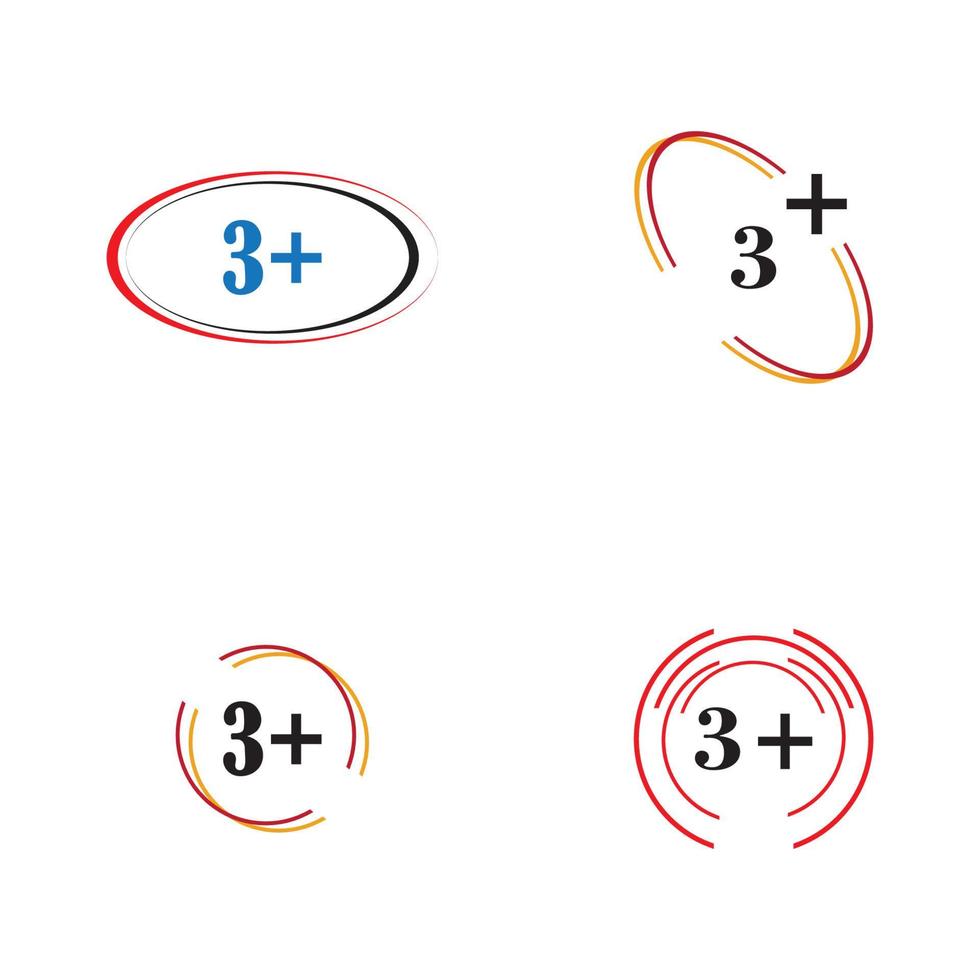 3 plus icon symbol vector illustration design template