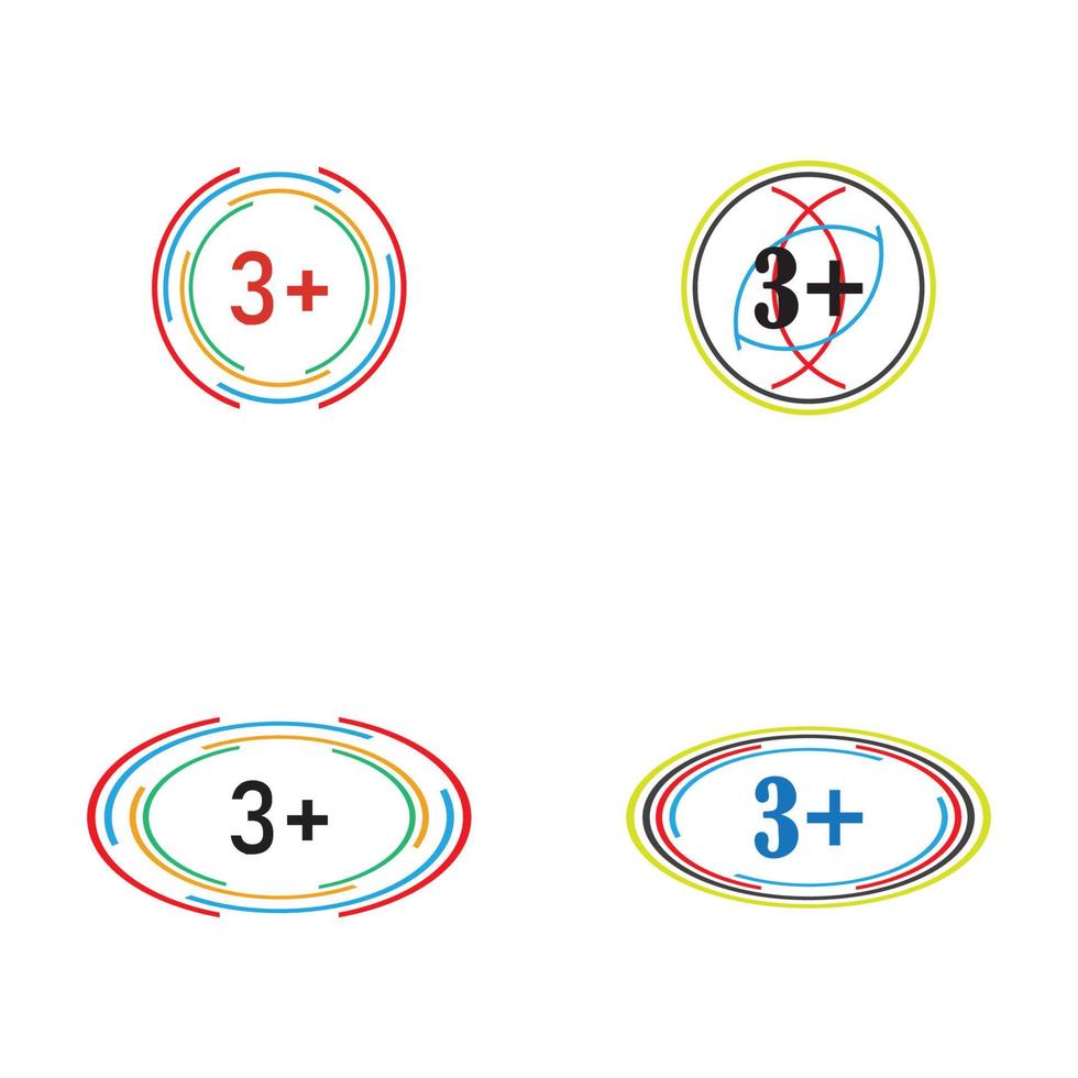 3 plus icon symbol vector illustration design template