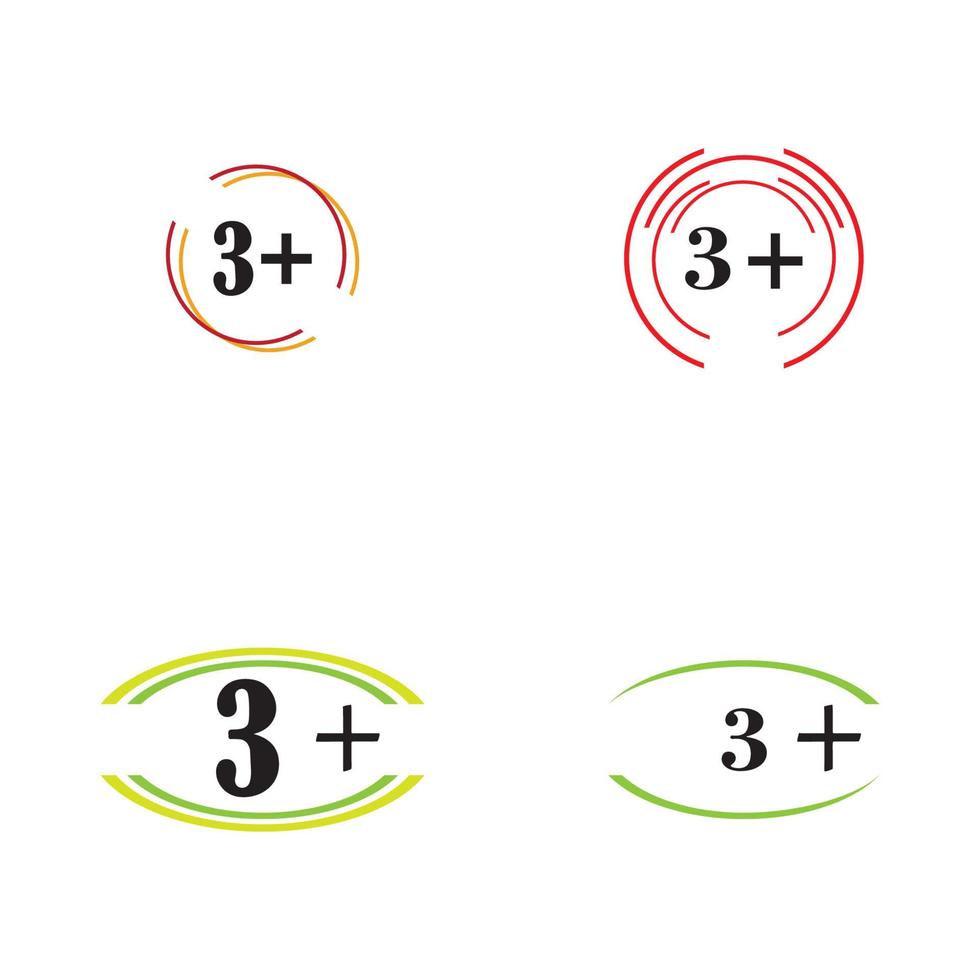 3 plus icon symbol vector illustration design template