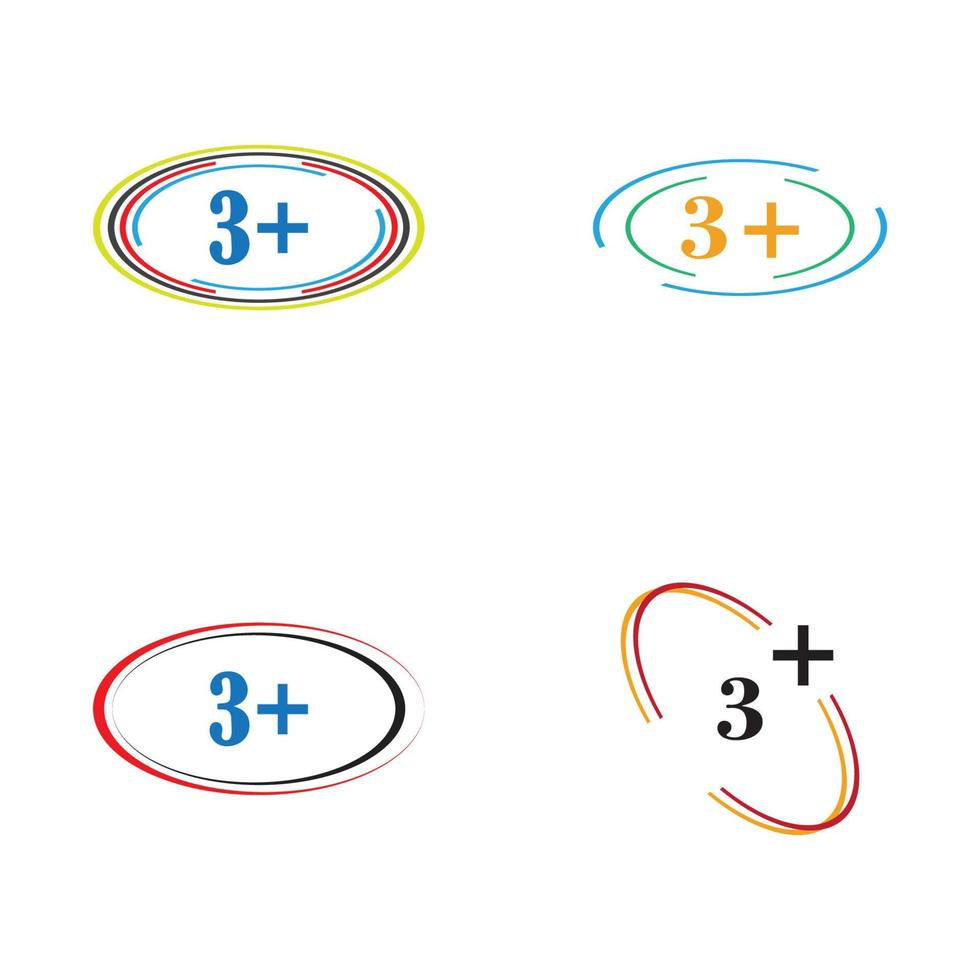 3 plus icon symbol vector illustration design template