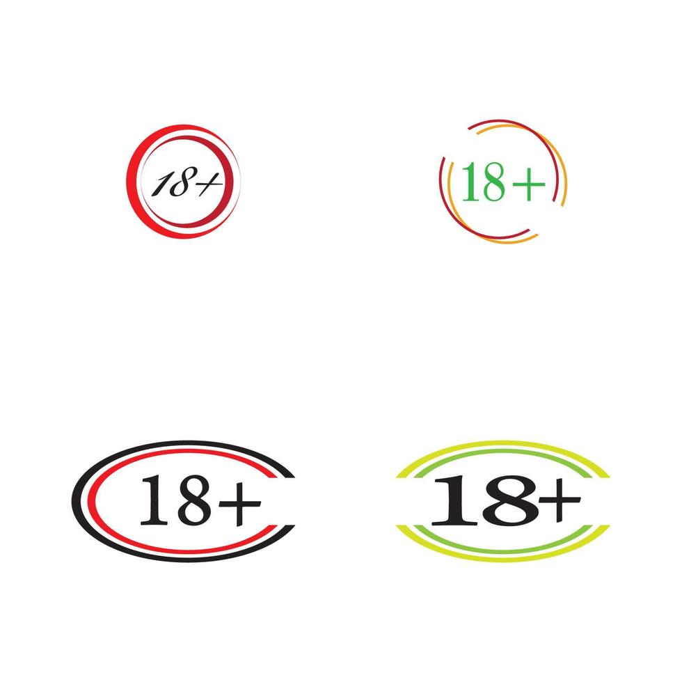18 plus icon symbol vector illustration design template