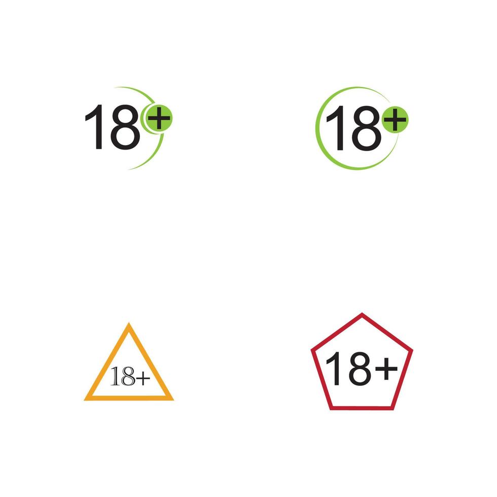 18 plus icon symbol vector illustration design template