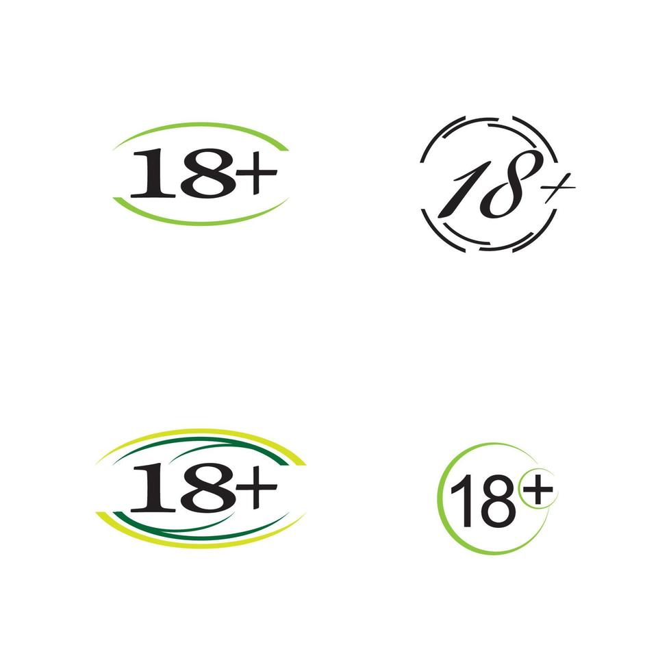 18 plus icon symbol vector illustration design template