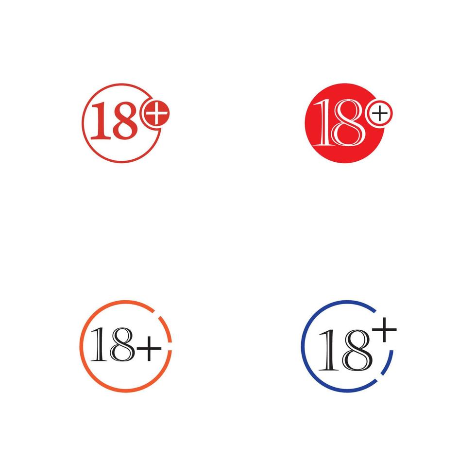 18 plus icon symbol vector illustration design template