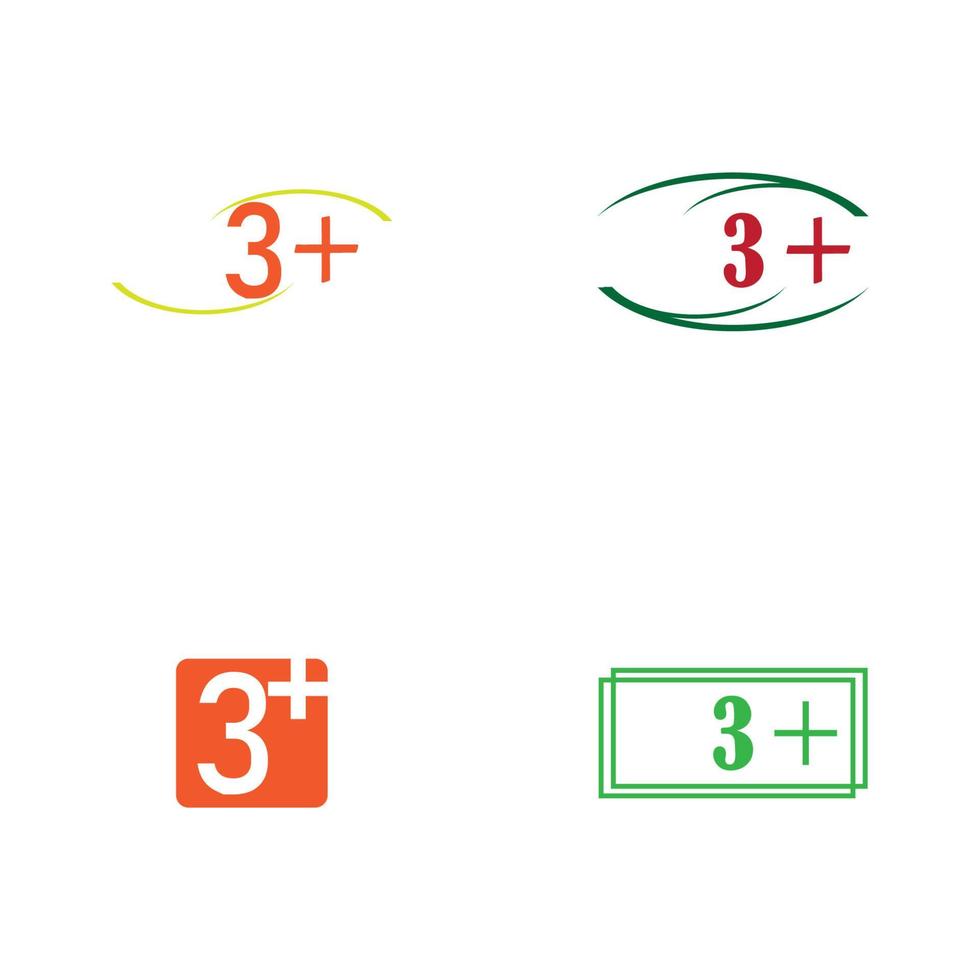 3 plus icon symbol vector illustration design template