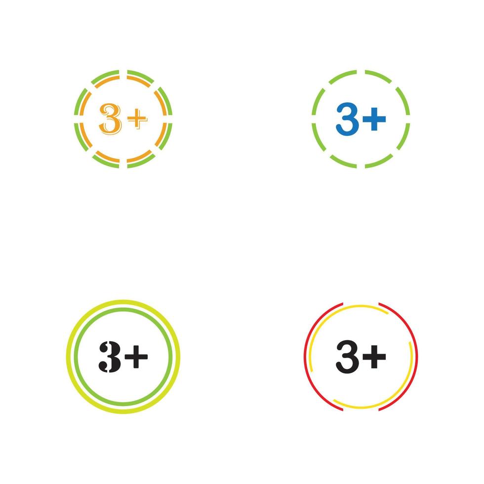 3 plus icon symbol vector illustration design template