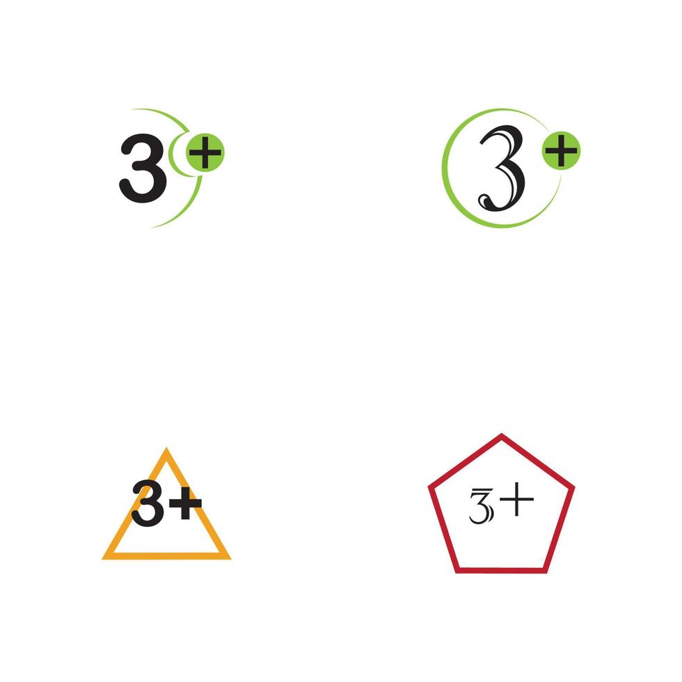 3 plus icon symbol vector illustration design template