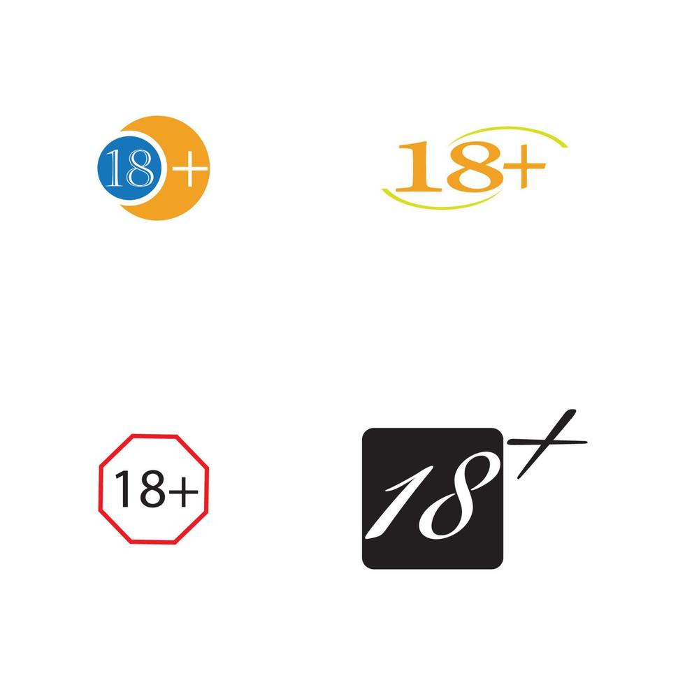 18 plus icon symbol vector illustration design template
