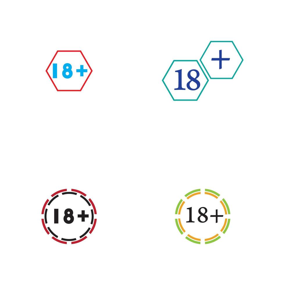 18 plus icon symbol vector illustration design template