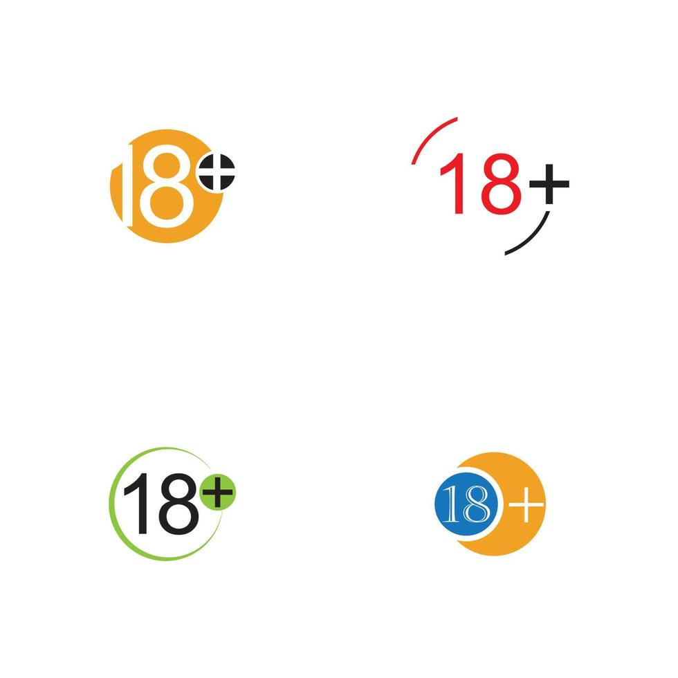 18 plus icon symbol vector illustration design template