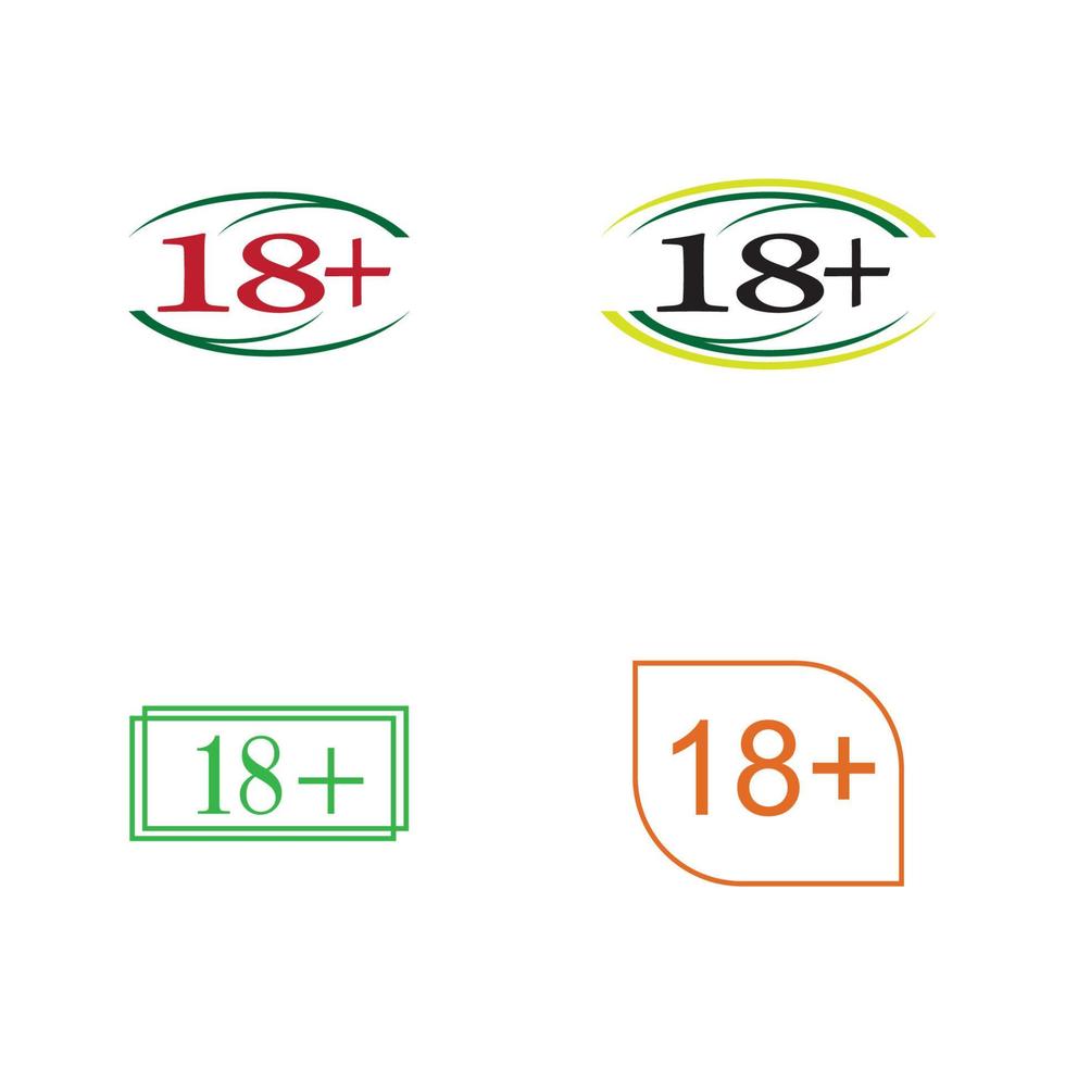18 más plantilla de diseño de ilustración de vector de símbolo de icono