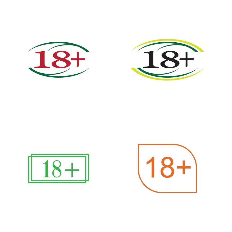 18 plus icon symbol vector illustration design template