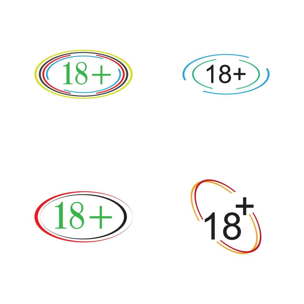 18 plus icon symbol vector illustration design template