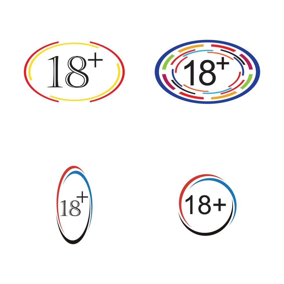 18 plus icon symbol vector illustration design template