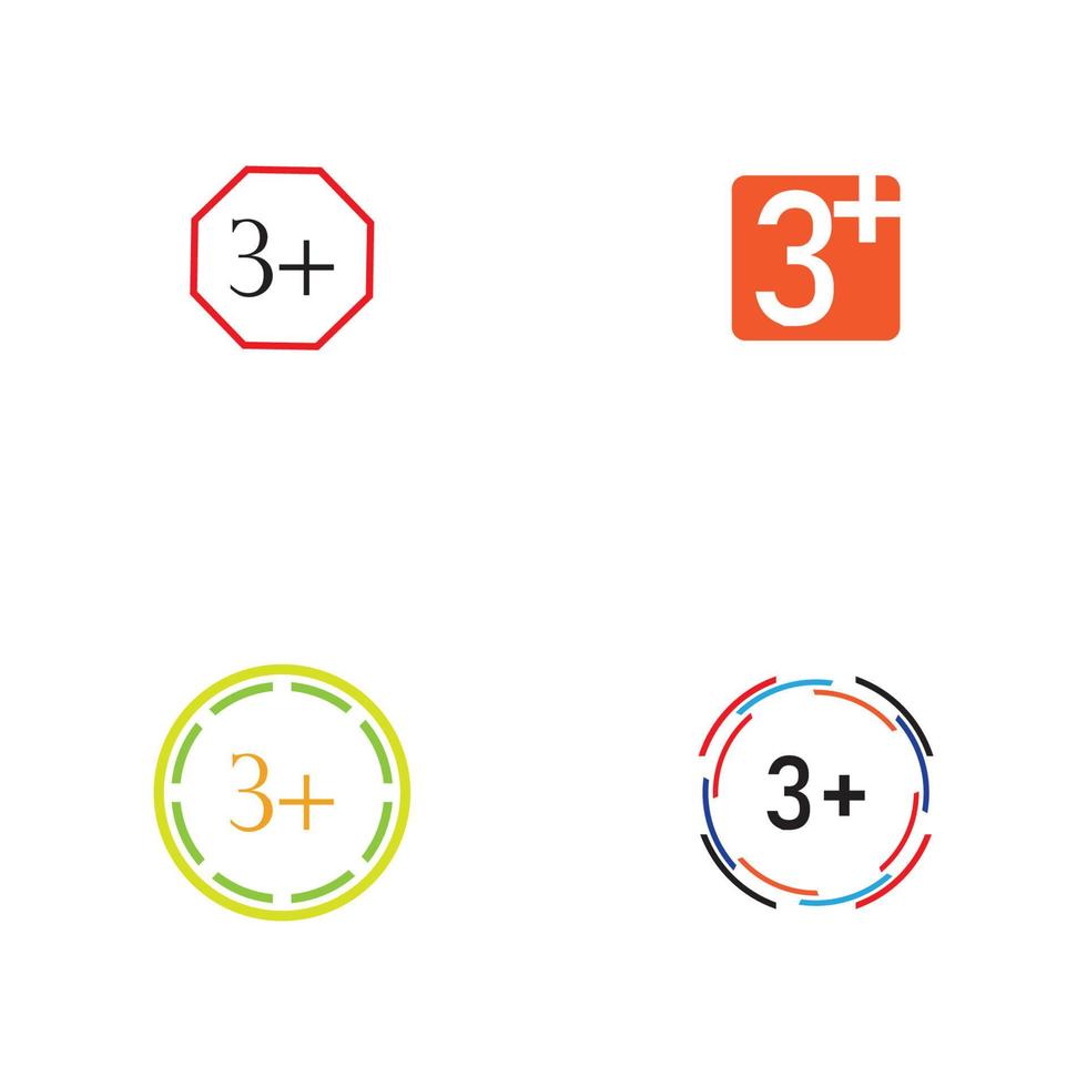 3 plus icon symbol vector illustration design template
