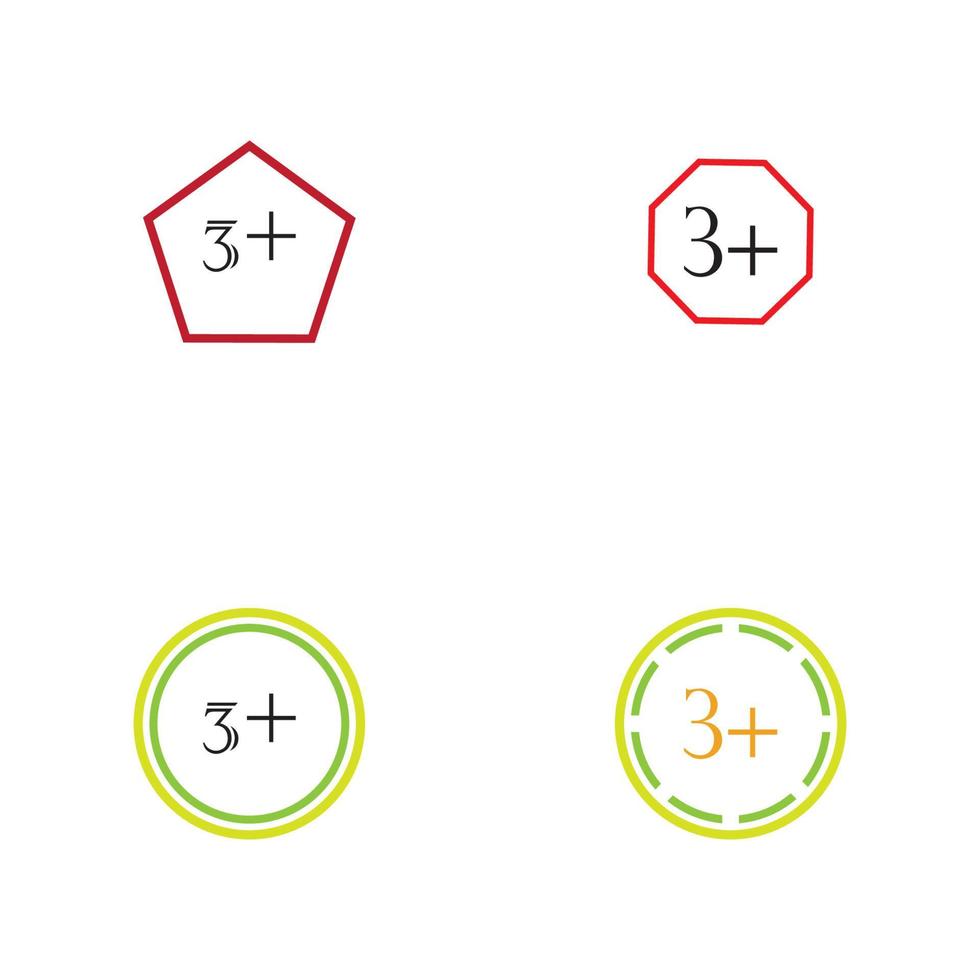 3 plus icon symbol vector illustration design template