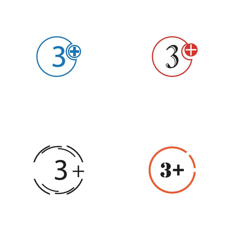 3 plus icon symbol vector illustration design template