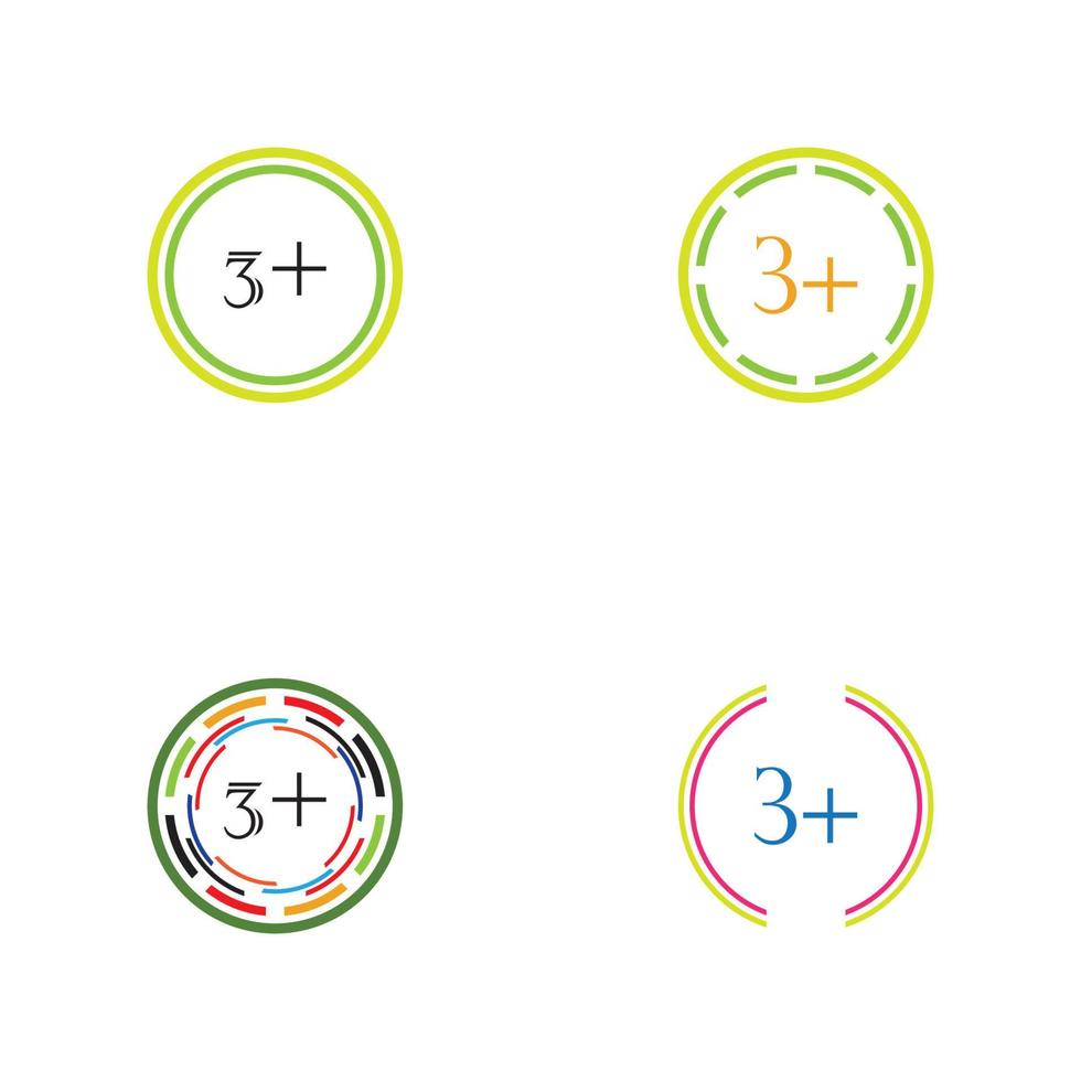 3 plus icon symbol vector illustration design template