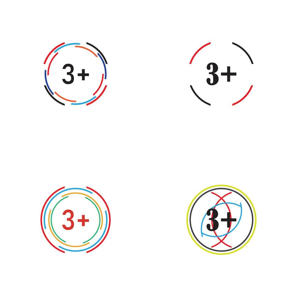 3 plus icon symbol vector illustration design template
