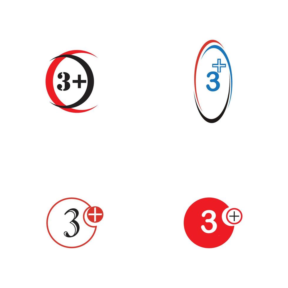 3 plus icon symbol vector illustration design template