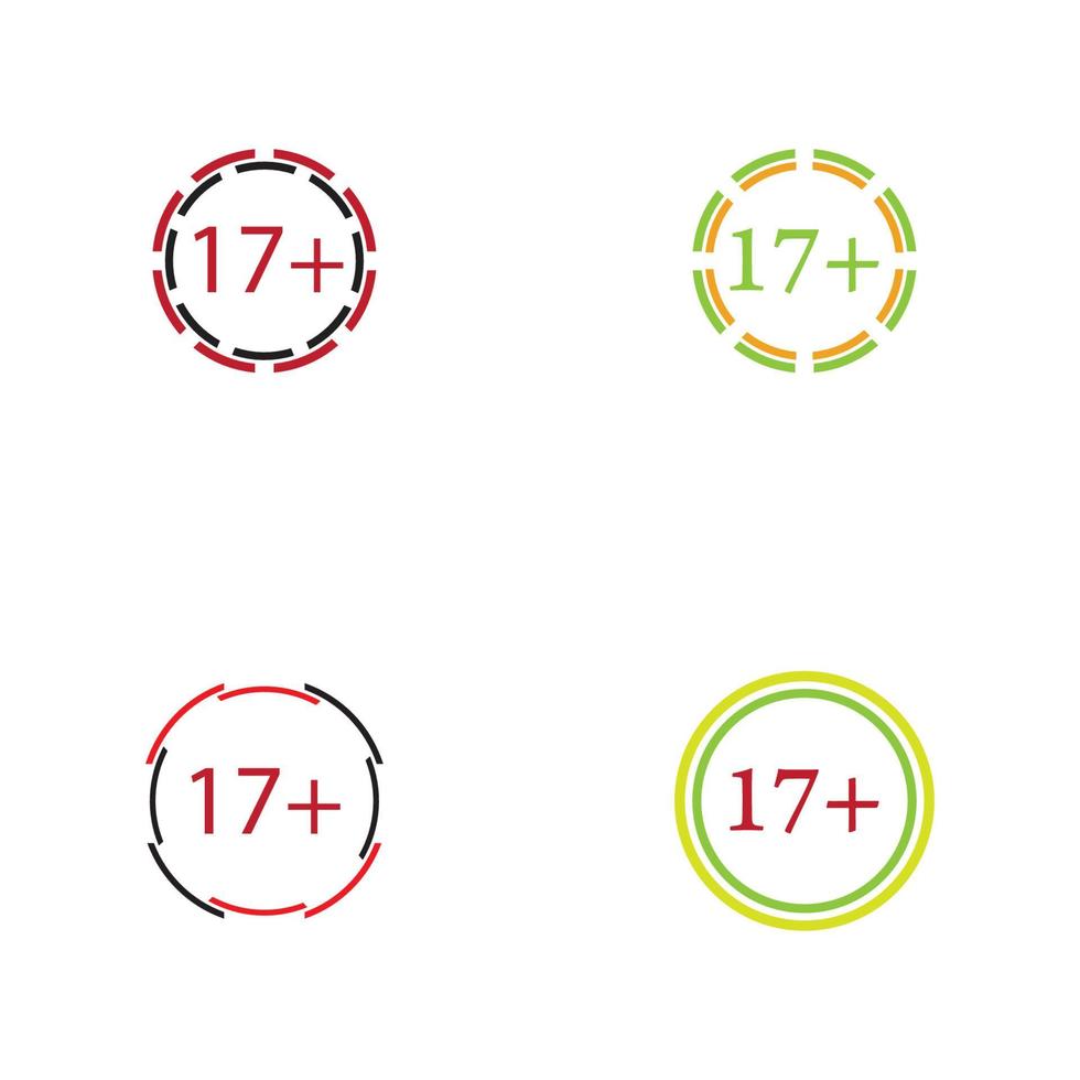 17 más icono ilustración símbolo de signo de vector aislado
