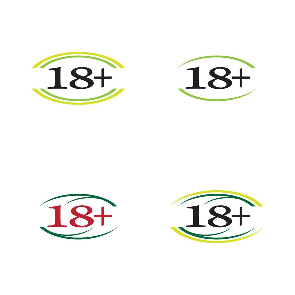 18 plus icon symbol vector illustration design template