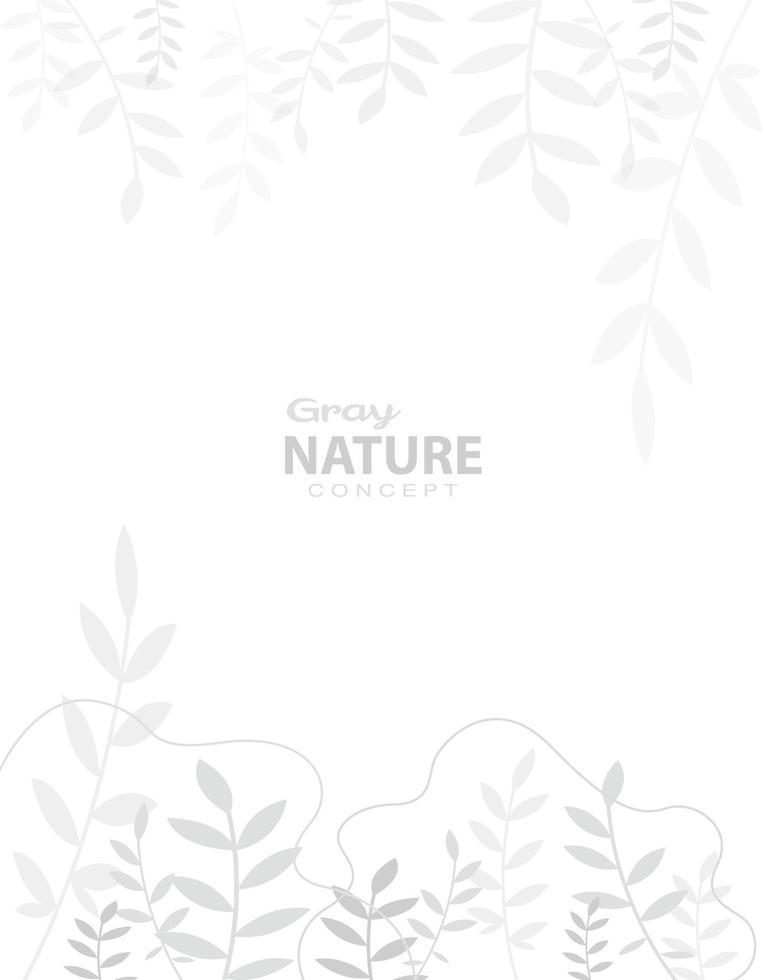 White gray natural leaf background modern simple luxury concept, poster design, wallpaper, natural design template. vector illustration eps 10