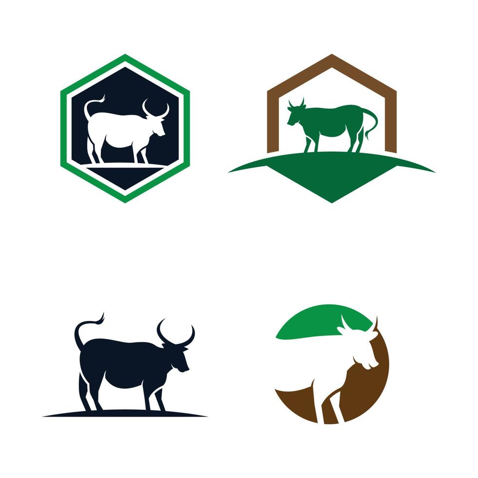 Ilustración de imágenes de logotipo de vaca vector