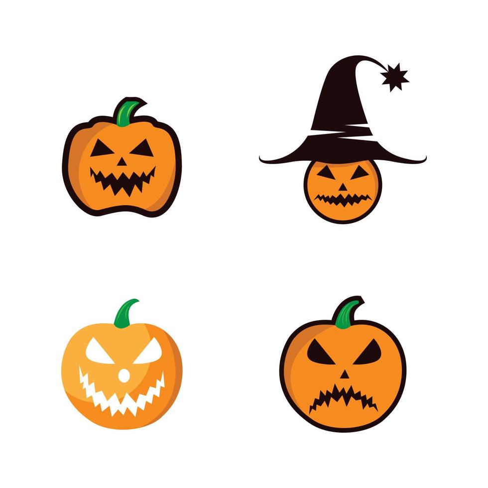 Ilustración de imágenes de logo de calabaza de halloween vector