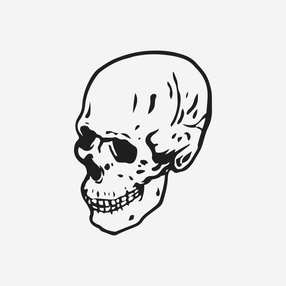 Skull head illustration vector