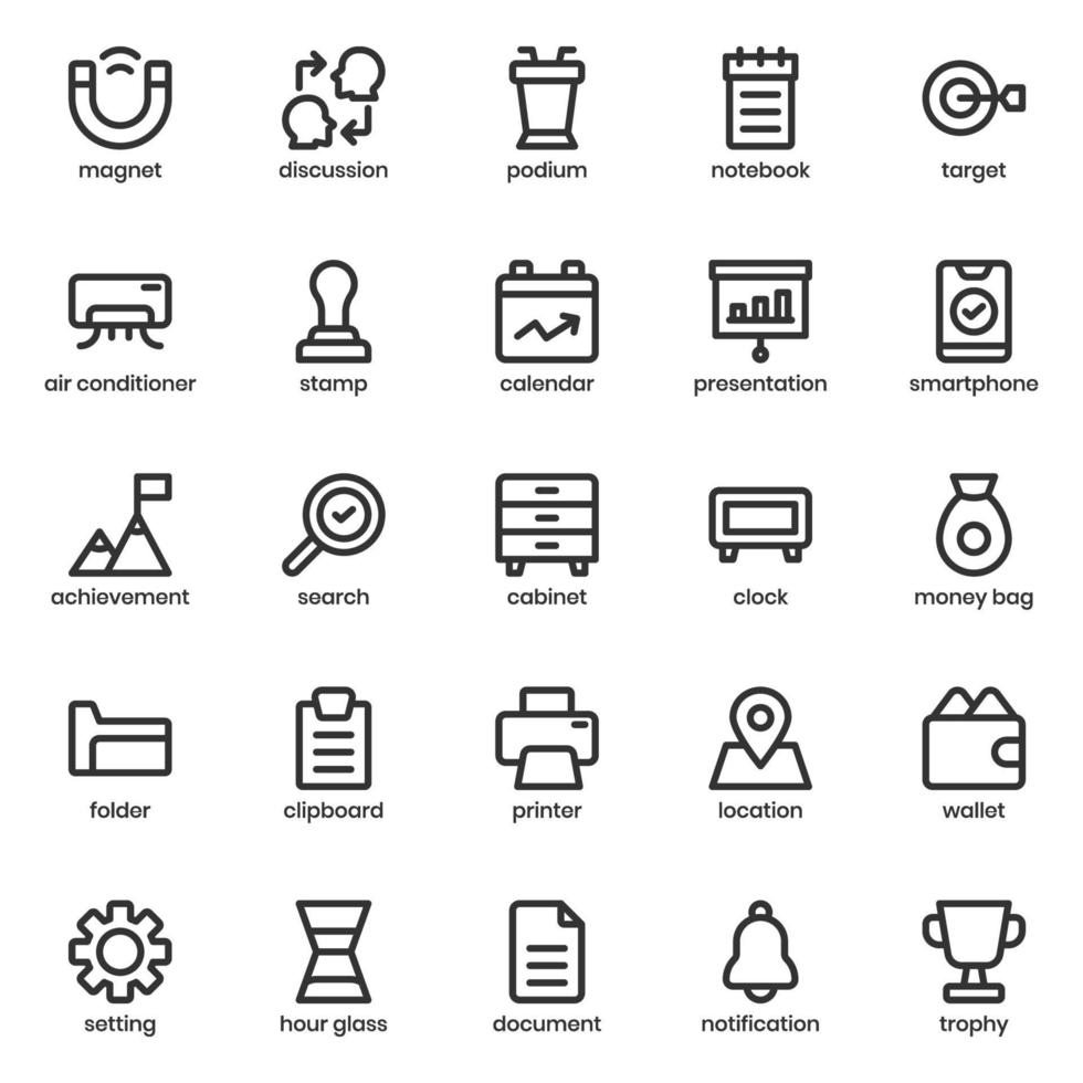 paquete de iconos de negocios para el diseño de su sitio web, logotipo, aplicación, ui. diseño de esquema de icono de negocio. Ilustración de gráficos vectoriales y trazo editable. vector